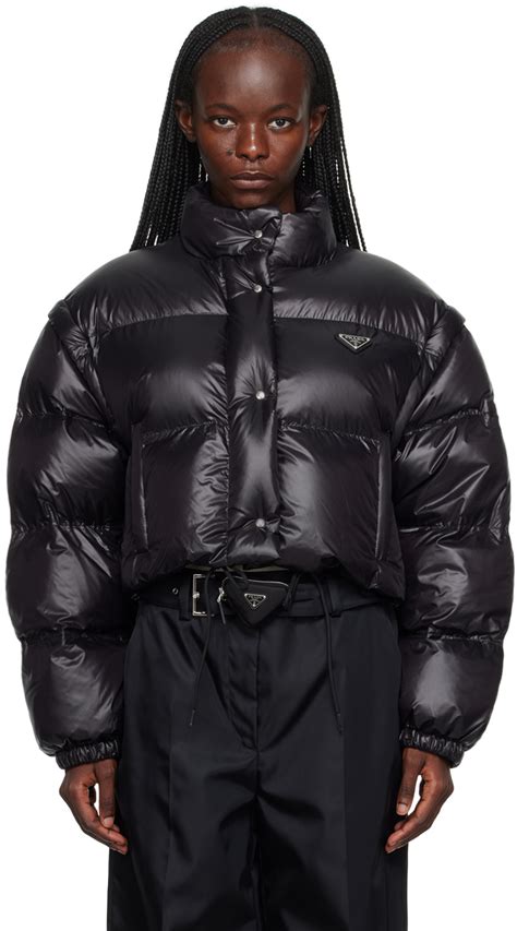 prada half zip jacket|prada re nylon down jacket.